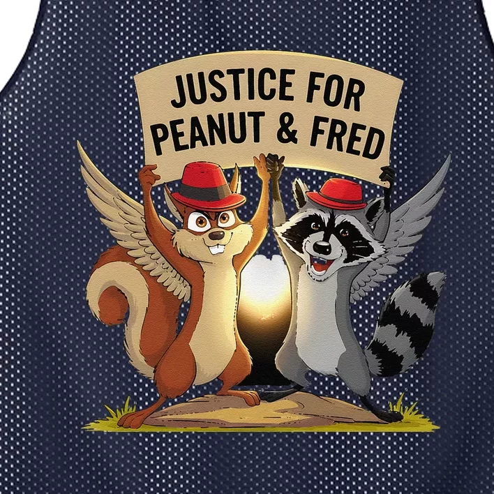 Peanut Squirrel & Fred Raccoo Justice For Peanut Wanted Mesh Reversible Basketball Jersey Tank