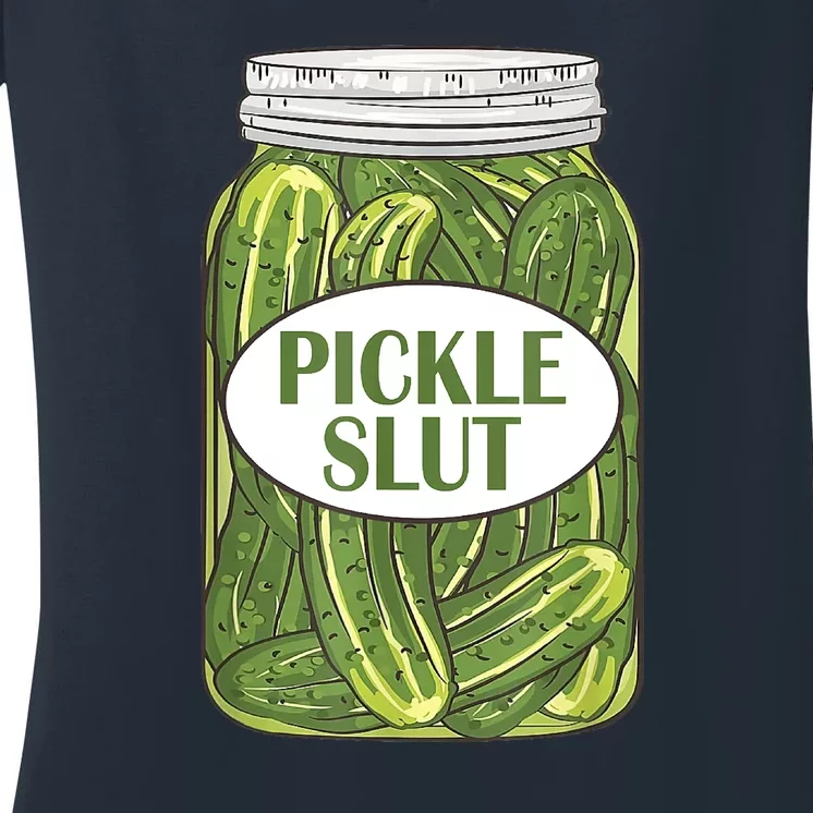 Pickle Slut Funny Canned Pickles Women's V-Neck T-Shirt