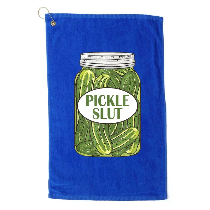 Pickle Slut Funny Canned Pickles Platinum Collection Golf Towel