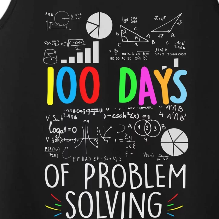 Problem Solving Funny Math Teacher 100 Days Of School Funny Gift Performance Tank