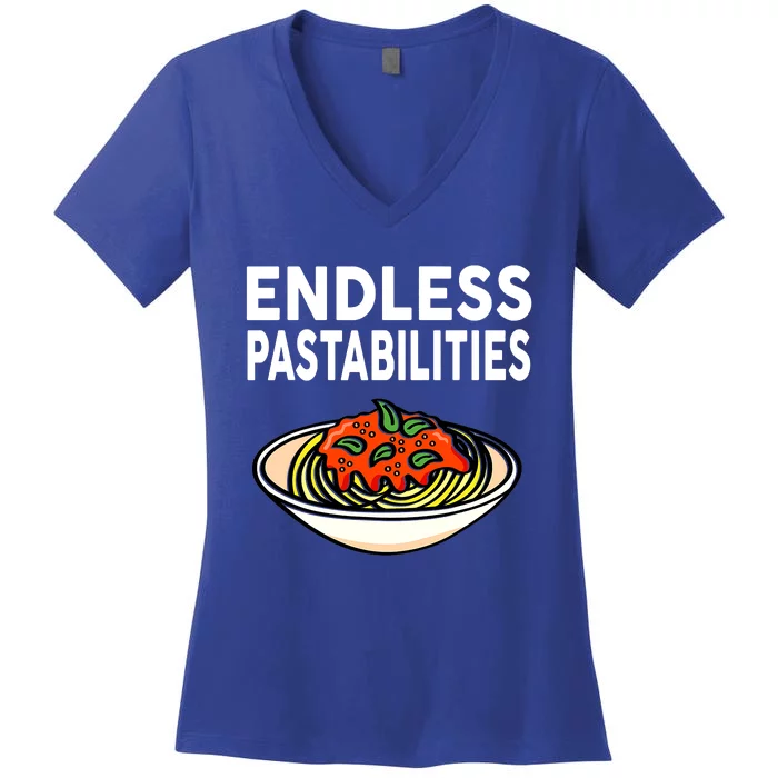 Pasta Spaghetti Funny Endless Pastabilities Women's V-Neck T-Shirt