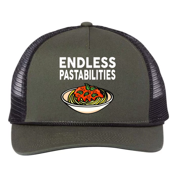 Pasta Spaghetti Funny Endless Pastabilities Retro Rope Trucker Hat Cap