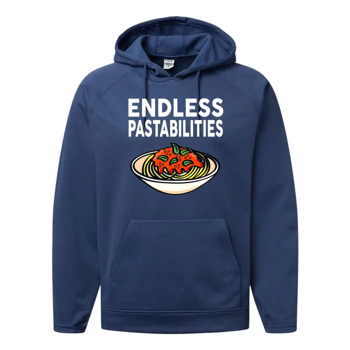 Pasta Spaghetti Funny Endless Pastabilities Performance Fleece Hoodie