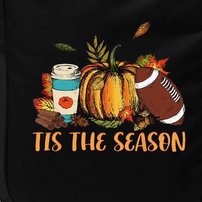 Pumpkin Spice Football Tis The Season Fall Thanksgiving Gift Gift Impact Tech Backpack