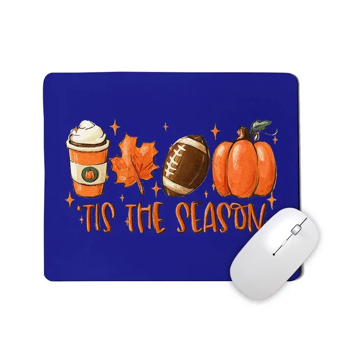 Pumpkin Spice Football Tis The Season Fall Thanksgiving Gift Mousepad