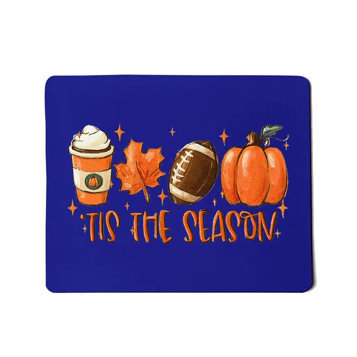 Pumpkin Spice Football Tis The Season Fall Thanksgiving Gift Mousepad