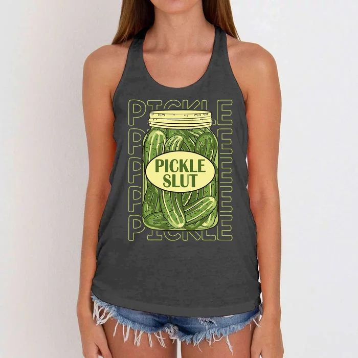 Pickle Slut Funny Pickle Slut Who Loves Women's Knotted Racerback Tank