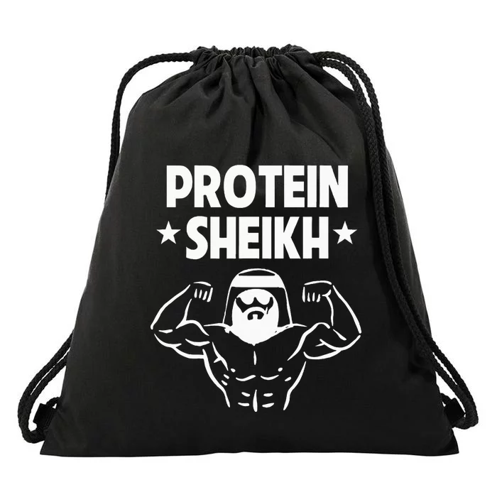 Protein Sheikh Funny Arabic Gym Fitness Lover Bodybuilding Drawstring Bag