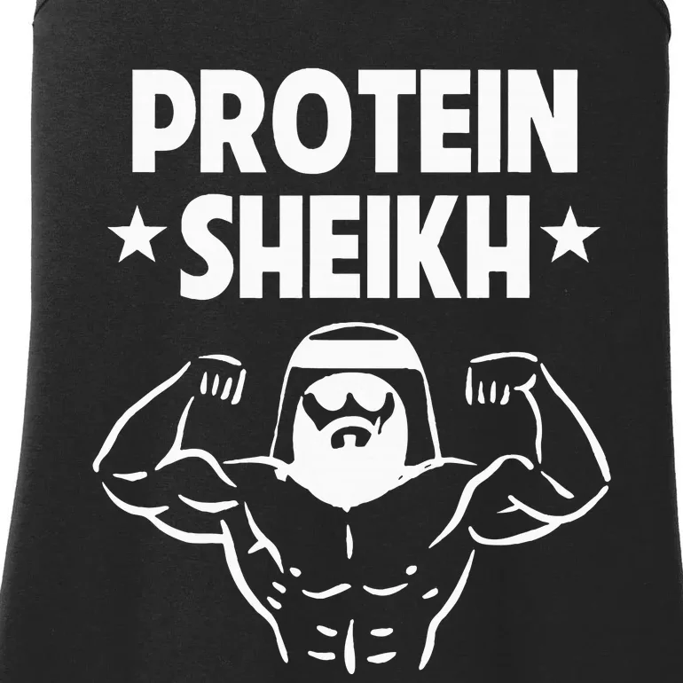 Protein Sheikh Funny Arabic Gym Fitness Lover Bodybuilding Ladies Essential Tank