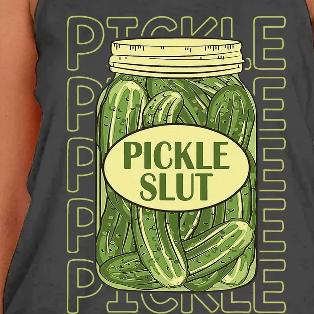 Pickle Slut Funny Pickle Slut Who Loves Pickles Apaprel Women's Knotted Racerback Tank