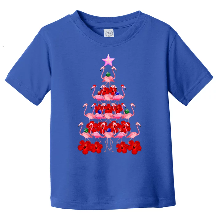 Pink Santa Flamingo Christmas Tree Gift Toddler T-Shirt