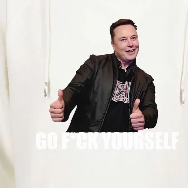 Papa Swolio Go Fuck Yourself Thumbs Up Funny Elon Musk Womens Funnel Neck Pullover Hood