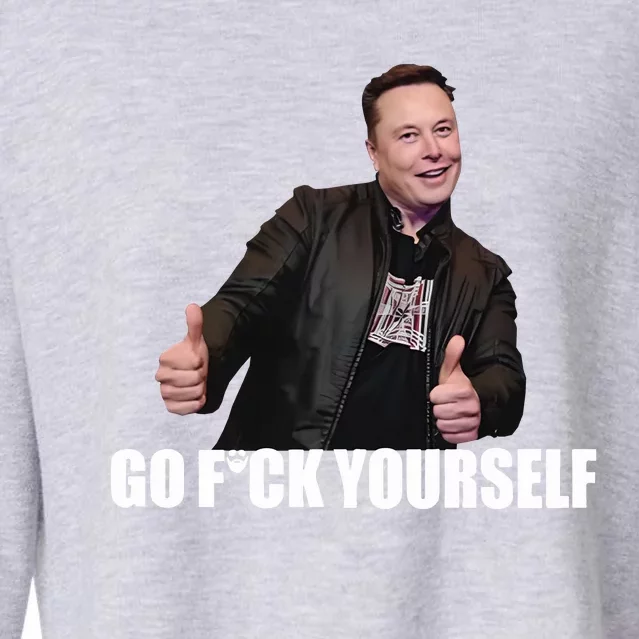 Papa Swolio Go Fuck Yourself Thumbs Up Funny Elon Musk Cropped Pullover Crew