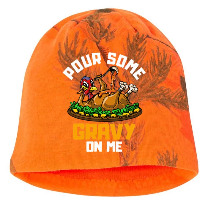 Pour Some Gravy on Me Happy Turkey Day Thanksgiving Kati - Camo Knit Beanie