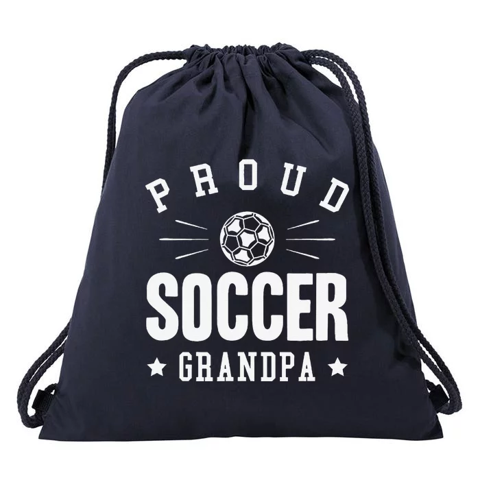 Proud Soccer Grandpa Gift Drawstring Bag