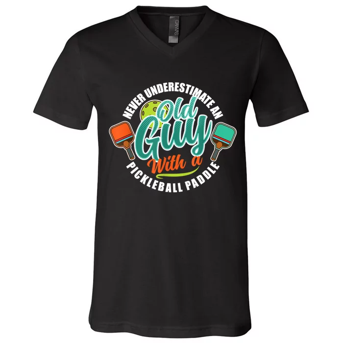 Pickleball Saying Grandma Old Guys V-Neck T-Shirt