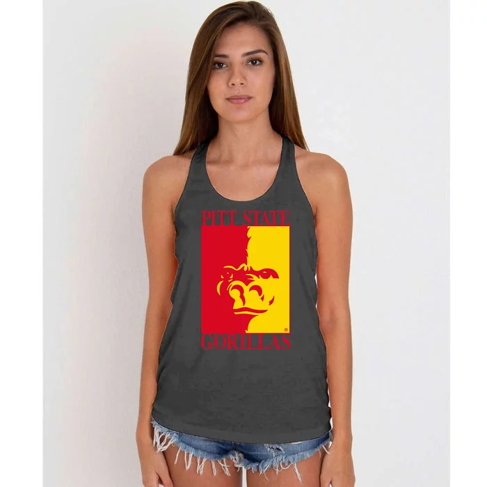 Pittsburg State Gorillas Pitt State Logo Women's Knotted Racerback Tank