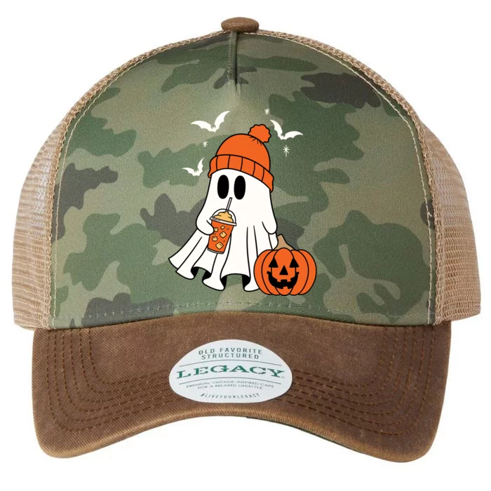 Pumpkin Spice Ghost Spooky Season Legacy Tie Dye Trucker Hat