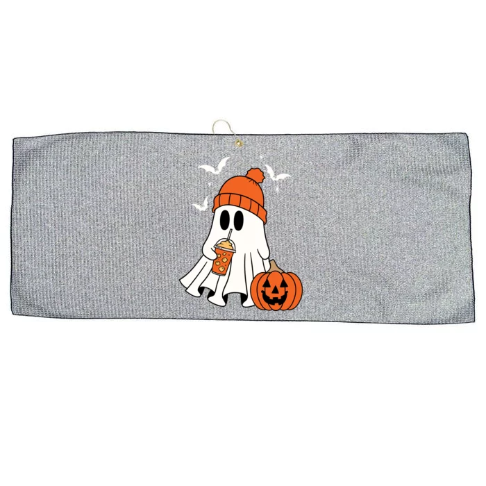 Pumpkin Spice Ghost Spooky Season Large Microfiber Waffle Golf Towel