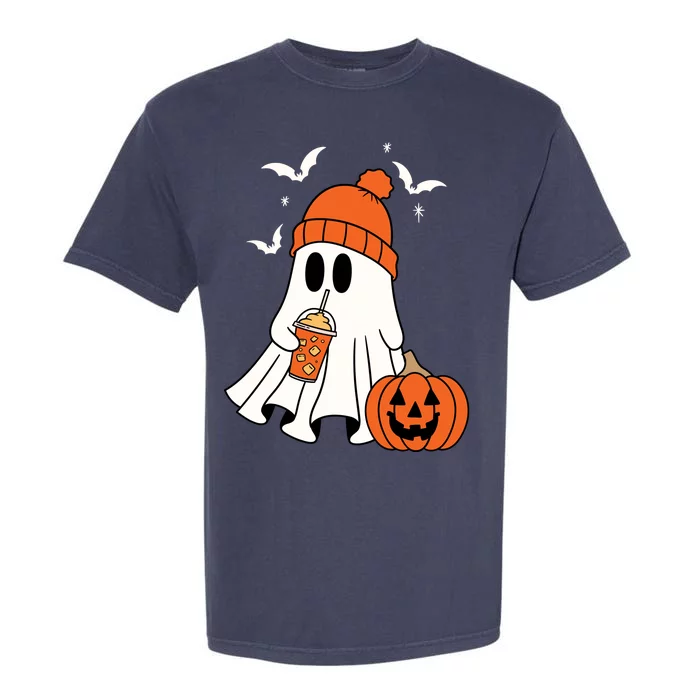 Pumpkin Spice Ghost Spooky Season Garment-Dyed Heavyweight T-Shirt