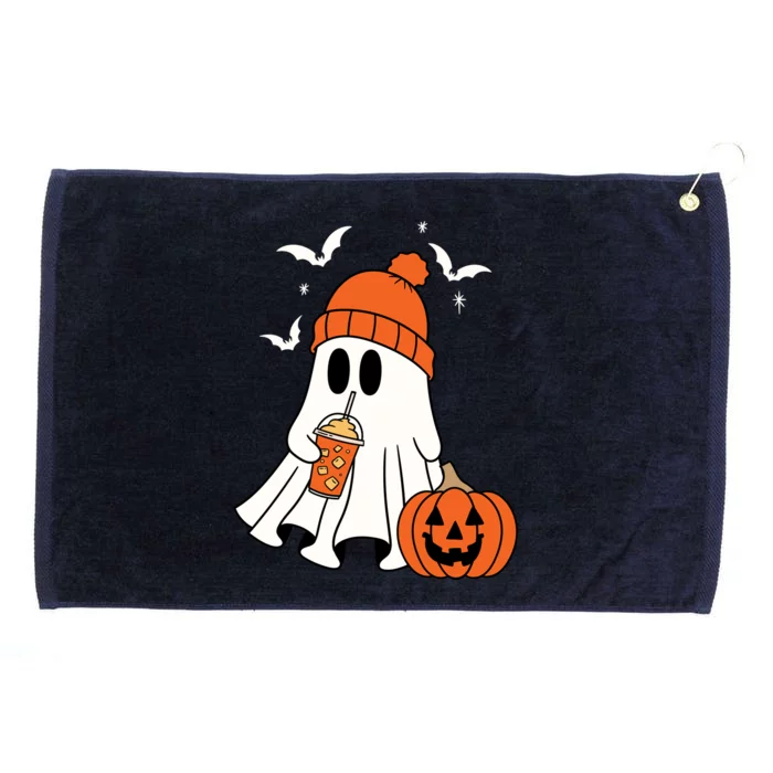 Pumpkin Spice Ghost Spooky Season Grommeted Golf Towel