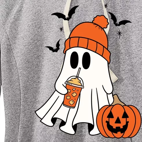 Pumpkin Spice Ghost Spooky Season Women's Fleece Hoodie