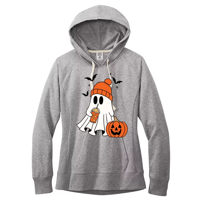 Pumpkin Spice Ghost Spooky Season Women's Fleece Hoodie