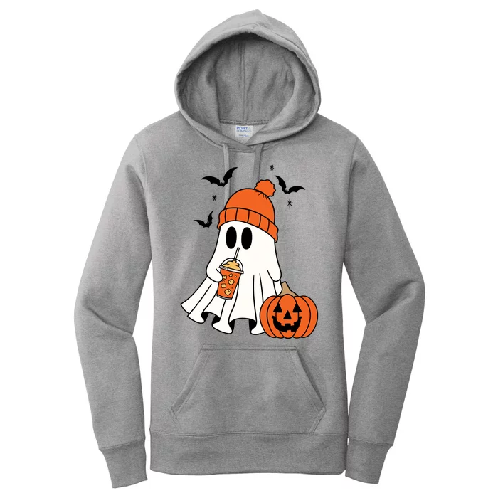 Pumpkin Spice Ghost Spooky Season Women's Pullover Hoodie