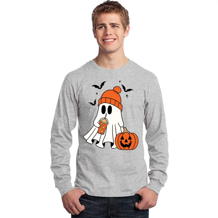 Pumpkin Spice Ghost Spooky Season Tall Long Sleeve T-Shirt