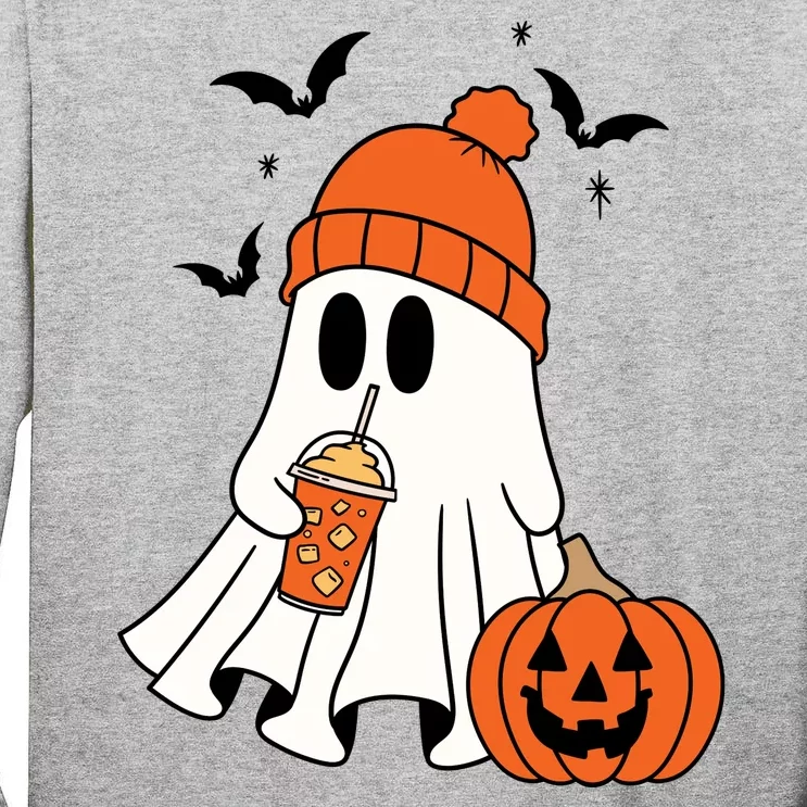 Pumpkin Spice Ghost Spooky Season Tall Long Sleeve T-Shirt