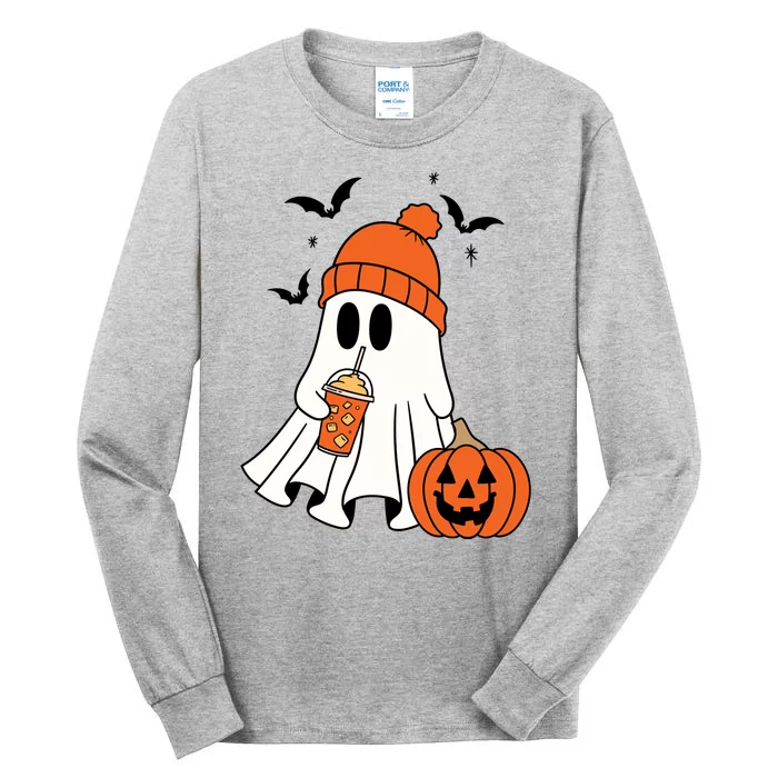 Pumpkin Spice Ghost Spooky Season Tall Long Sleeve T-Shirt