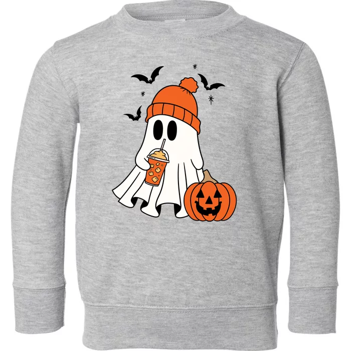 Pumpkin Spice Ghost Spooky Season Toddler Sweatshirt