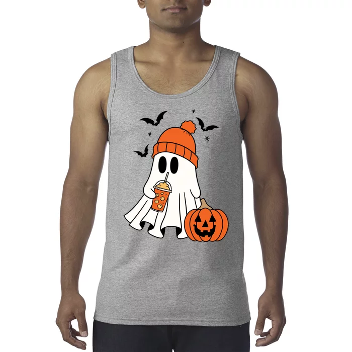 Pumpkin Spice Ghost Spooky Season Tank Top