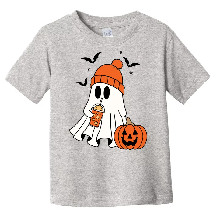 Pumpkin Spice Ghost Spooky Season Toddler T-Shirt