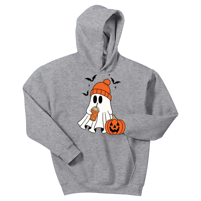 Pumpkin Spice Ghost Spooky Season Kids Hoodie