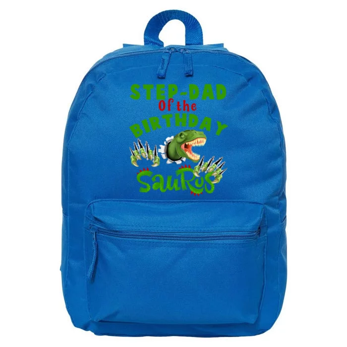 Proud Stepmeaningful Giftdad Of The Birthday Saurus Dinosaur Gift Meaningful Gif 16 in Basic Backpack