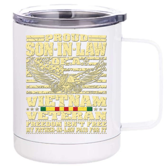 Proud Songreat Giftingreat Giftlaw Of A Vietnam Veteran Great Gift Front & Back 12oz Stainless Steel Tumbler Cup