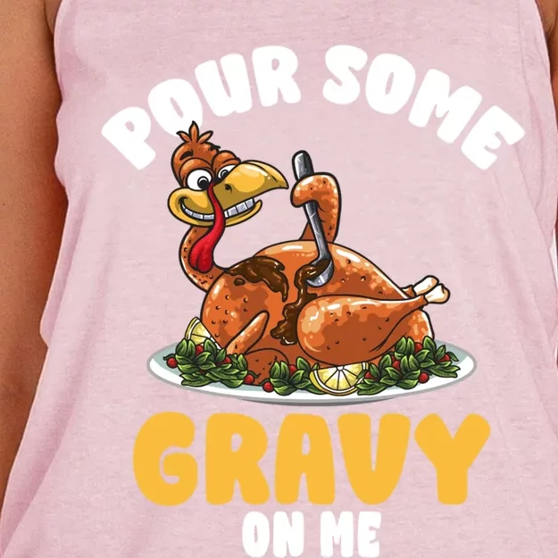 Pour Some Gravy On Me Funny Gift Meaningful Gift Women's Knotted Racerback Tank