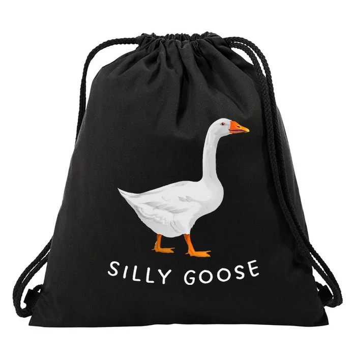 Playful Silly Goose Design Quirky And Fun Drawstring Bag