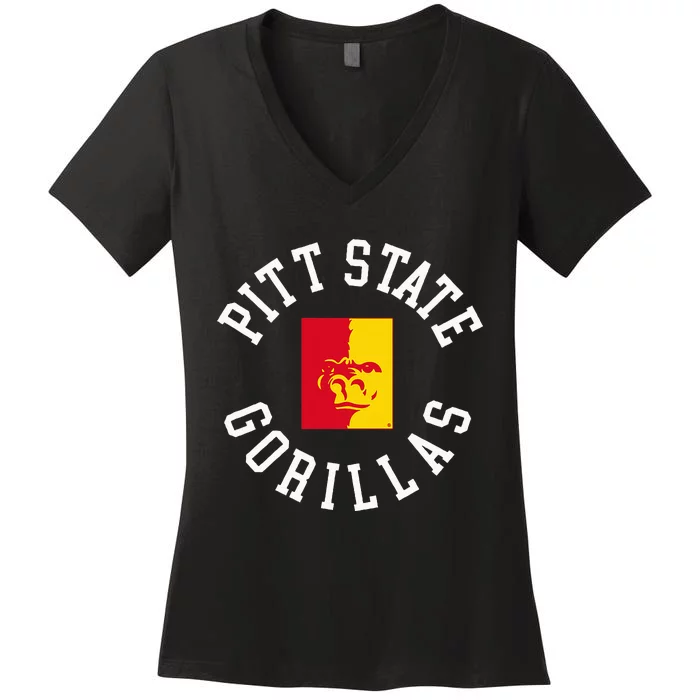 Pitt State Gorillas Classic Collegiate Circle Women's V-Neck T-Shirt