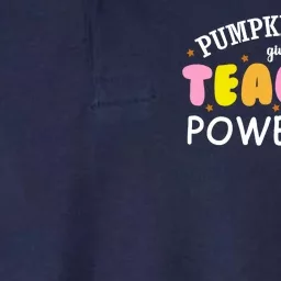 Pumpkin Spice Gives Me Teacher Powers Funny Fall Softstyle Adult Sport Polo