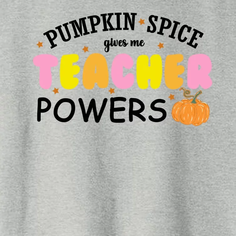 Pumpkin Spice Gives Me Teacher Powers Funny Fall Women's Crop Top Tee