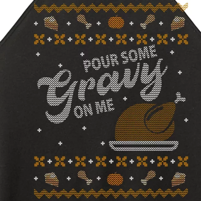 Poor Some Gravy In Me Ugly Sweater Thanksgiving Women’s Perfect Tri Rocker Tank