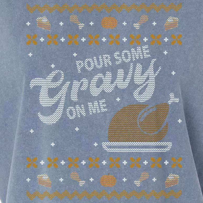 Poor Some Gravy In Me Ugly Sweater Thanksgiving Garment-Dyed Women's Muscle Tee