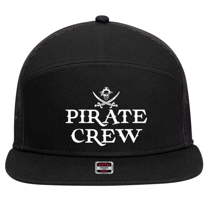 Pirate Squad Graphic Pirate Crew 7 Panel Mesh Trucker Snapback Hat