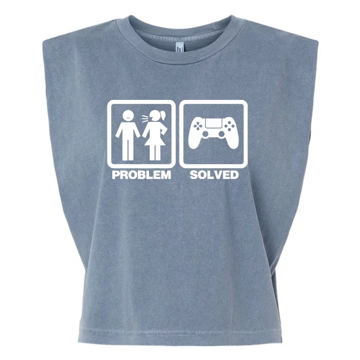 Problem Solved Gaming Gamer Garment-Dyed Women's Muscle Tee