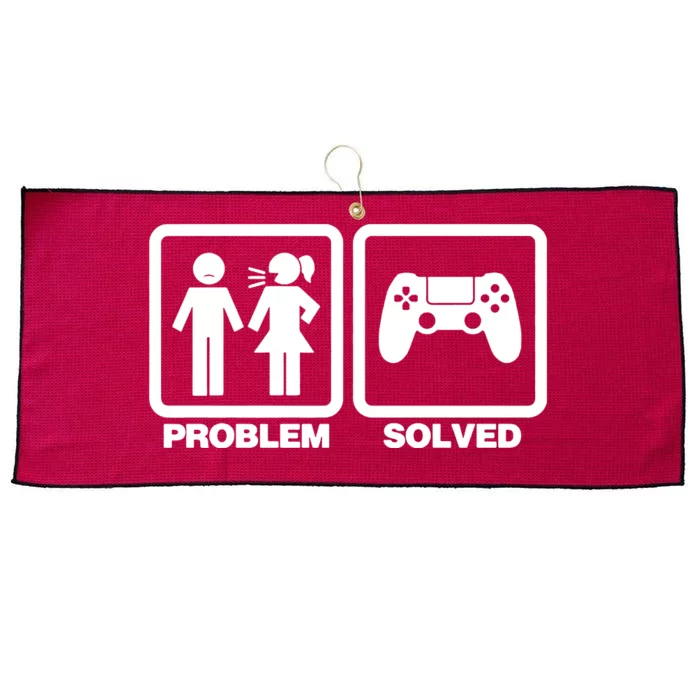 Problem Solved Gaming Gamer Large Microfiber Waffle Golf Towel