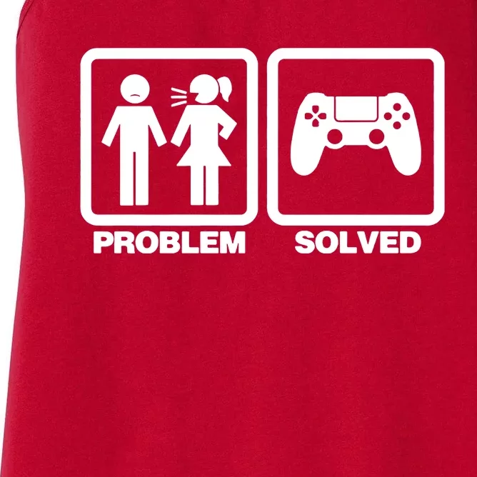 Problem Solved Gaming Gamer Women's Racerback Tank