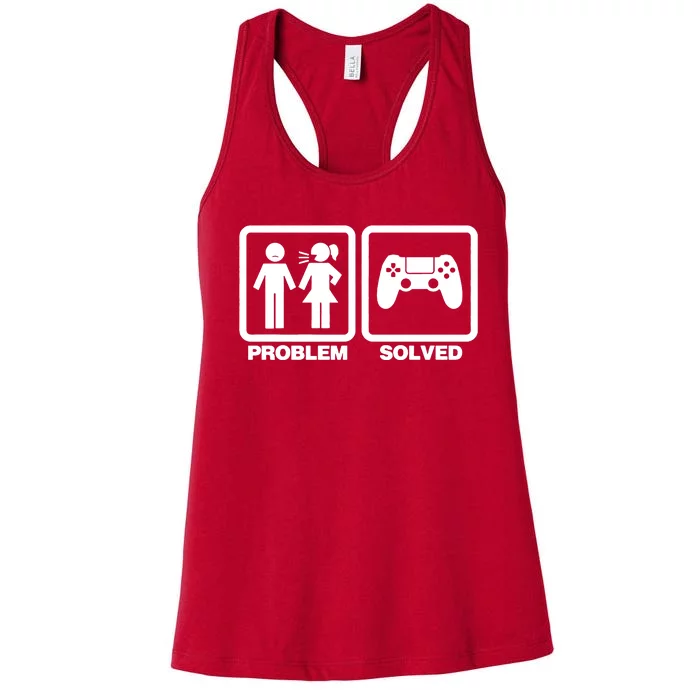 Problem Solved Gaming Gamer Women's Racerback Tank