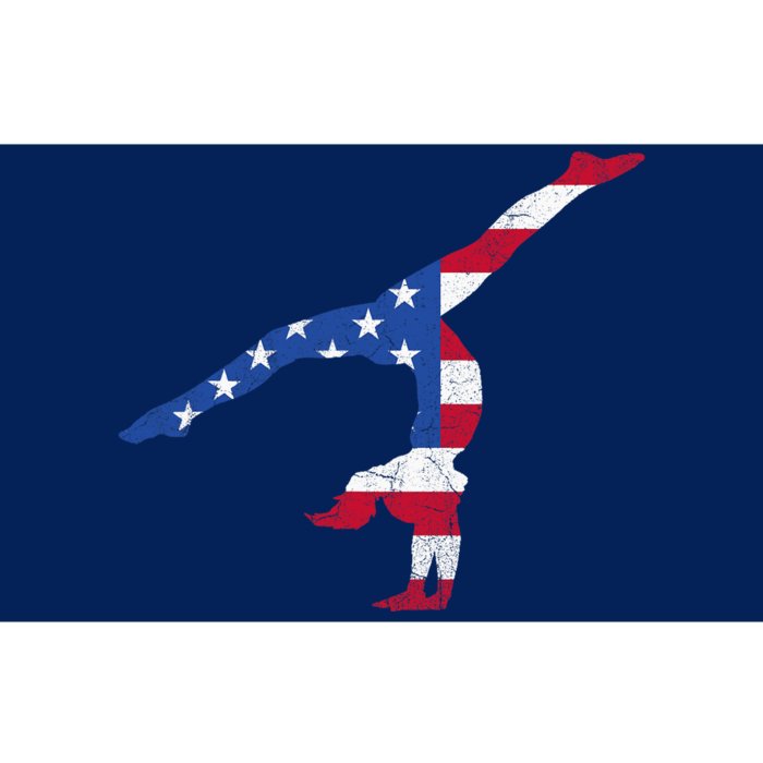 Patriotic Sports Gift American USA Flag Girl Gymnastics Bumper Sticker